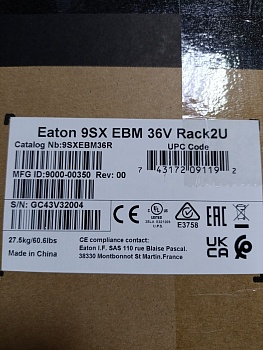 Внешний батарейный модуль Eaton Rack/Tower 2U 9SXEBM36R (6АКБ свинцово-кислотных, 12В / 9Ач)