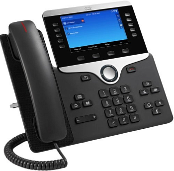 Телефон IP Cisco CP-8851-K9 (LCD, цветной 5", 10лин., 10/100/1000 Mbps, PoE,RJ45, USB, RJ-9, черный)